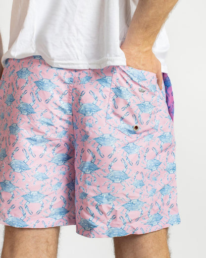 Men's Chesapeake Crab Swim Trunks Pink/Blue