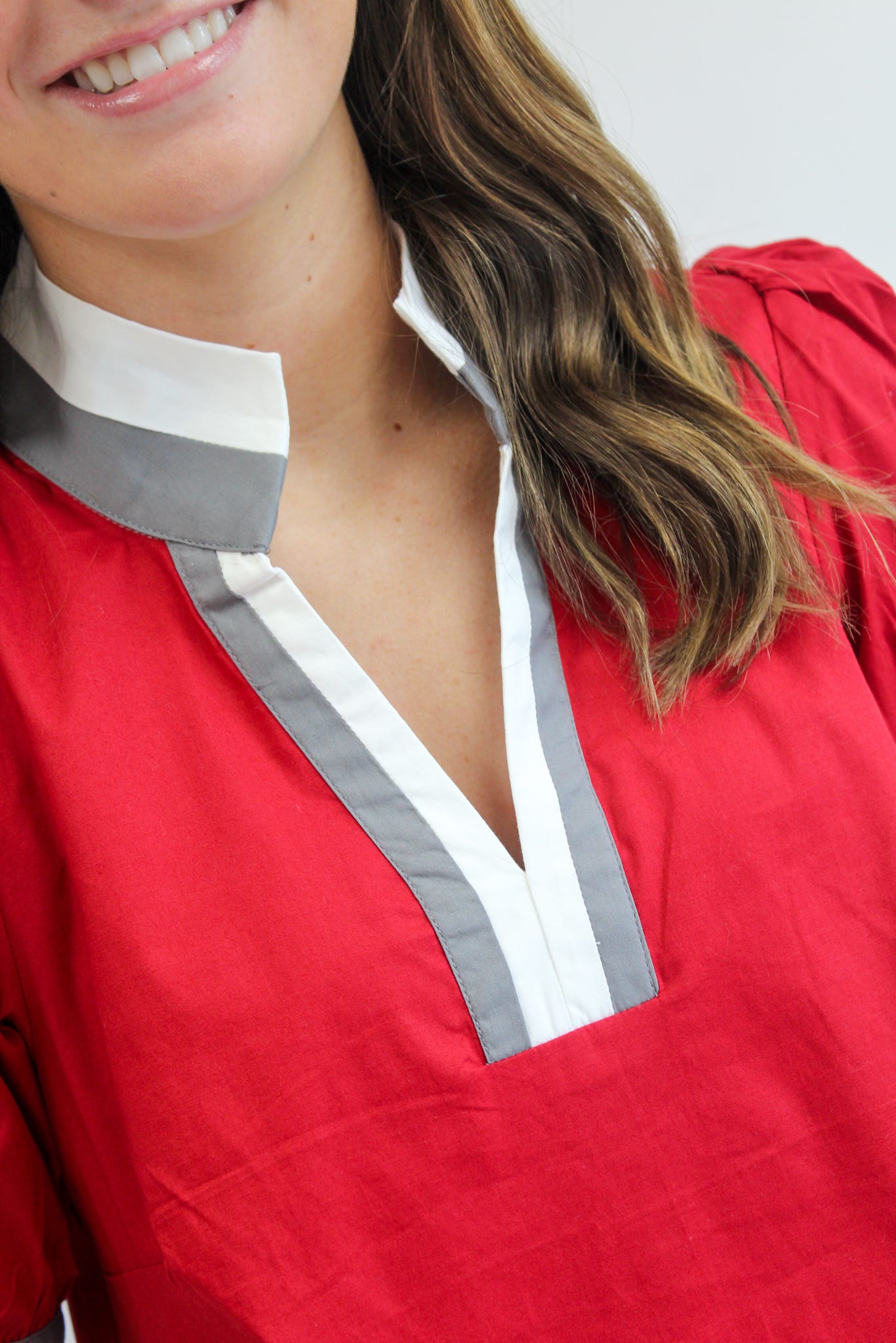 Crimson/White Tricia Top