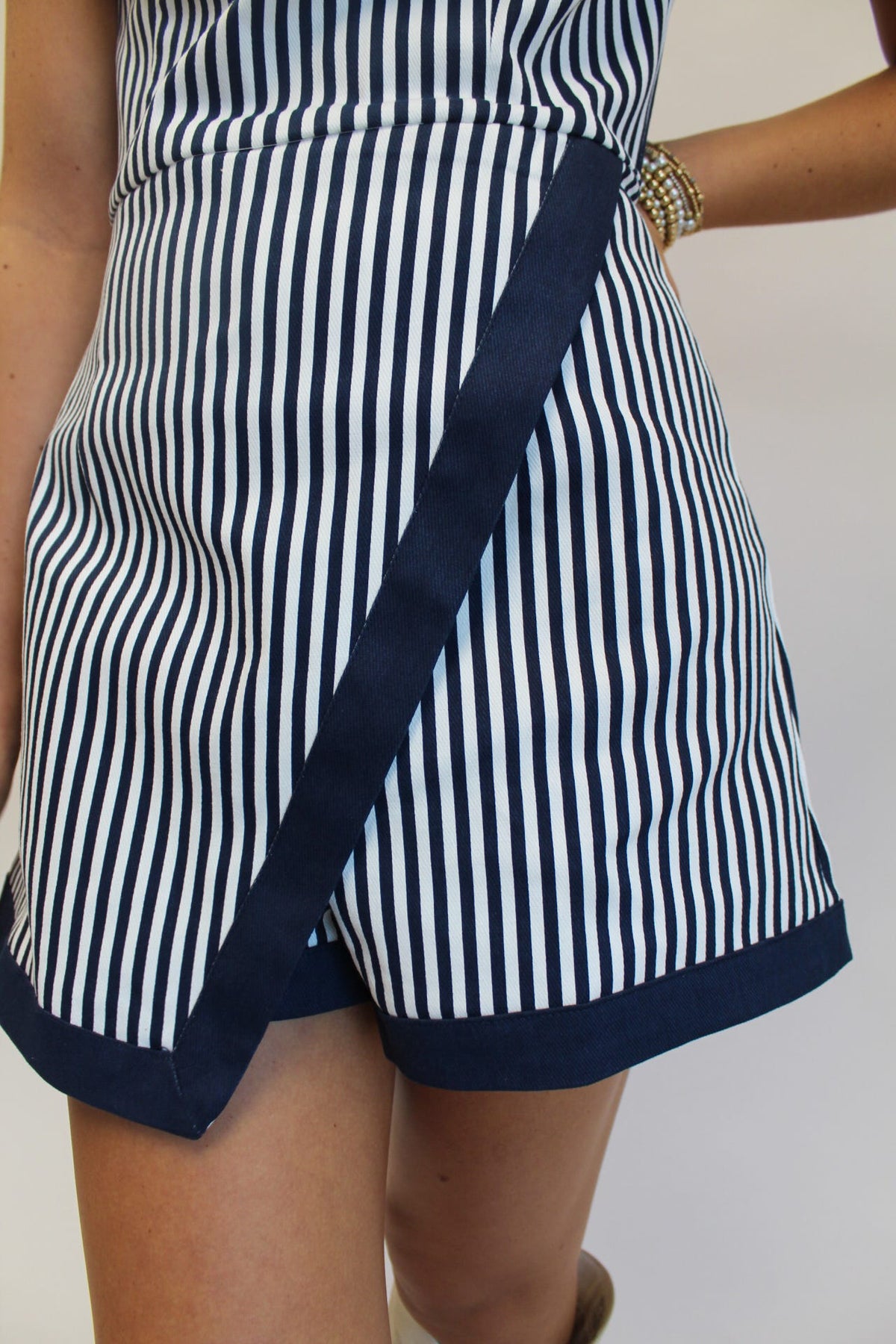 Stadium Stripe Strapless Romper