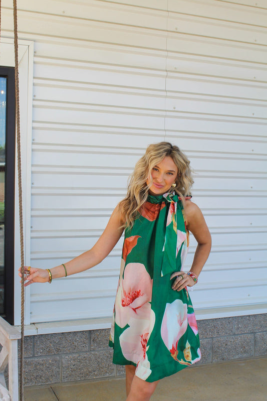 Fleur Affair Halter Dress