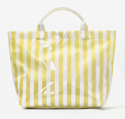 Colorblock Striped Tote Bag - Waterproof Beach Bag
