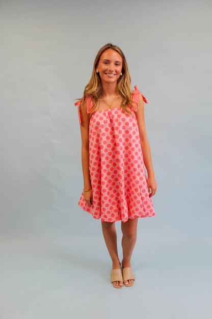 Bubblegum Soiree Tie Mini Dress