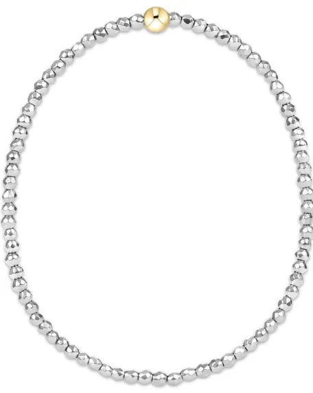 Egirl Bright Silver Faceted Hematite 2mm Bead Bracelet