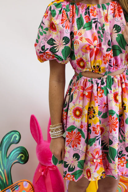Annie Floral Pop Mini Dress
