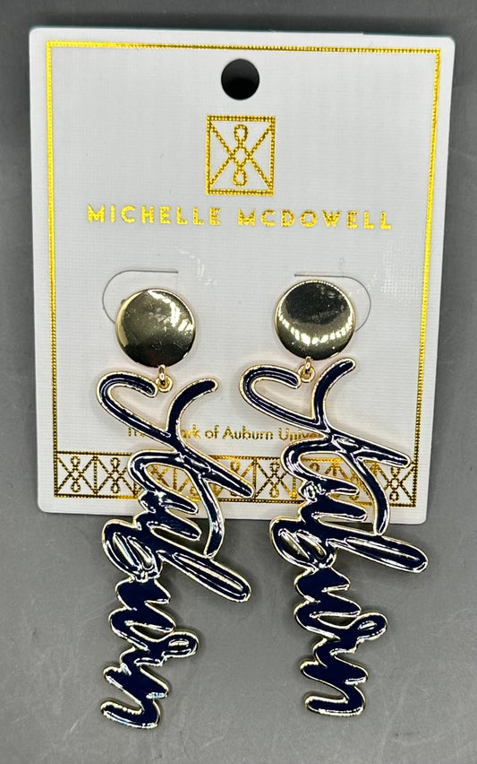 Auburn Script Earrings