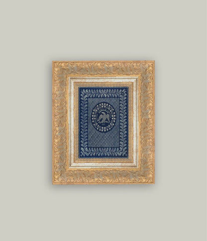 America in Blue Framed Art 7x9