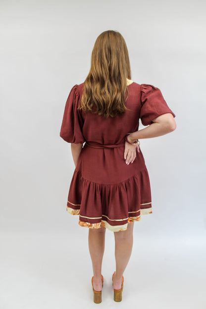 Paislee Puff Sleeve Button Up Dress