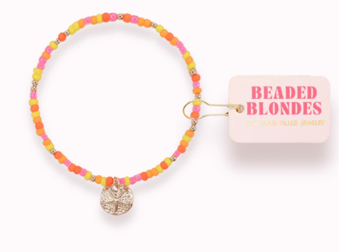 Sand Dollar Charm on Sunkissed Sprinkle Bracelet