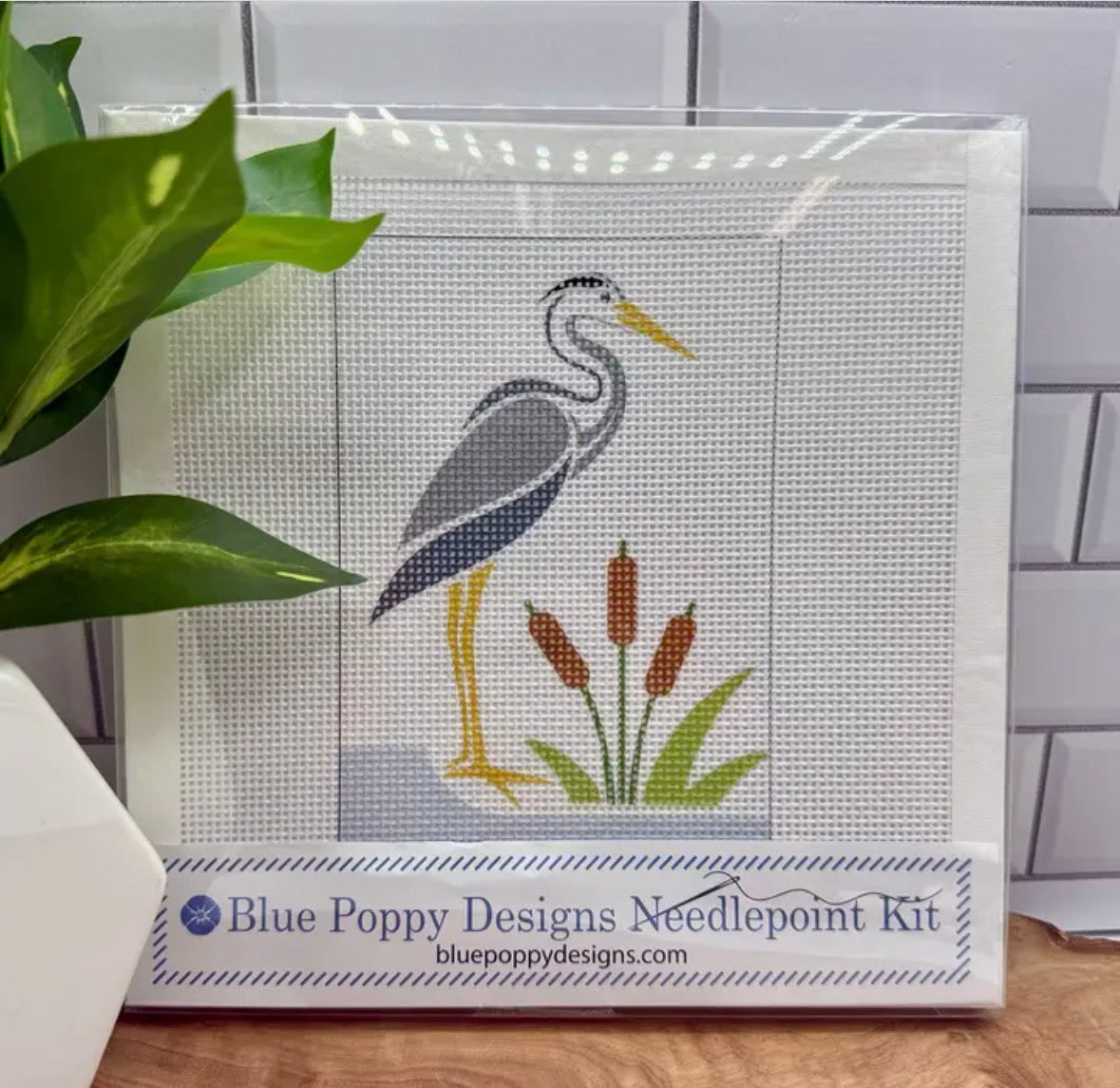 Heron Needlepoint Kit (Heron in the Marsh) | default - #NP88-BRD-009