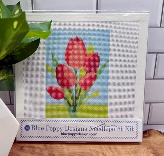 Red Tulips Needlepoint Kit | default - #NP88-FLO-018
