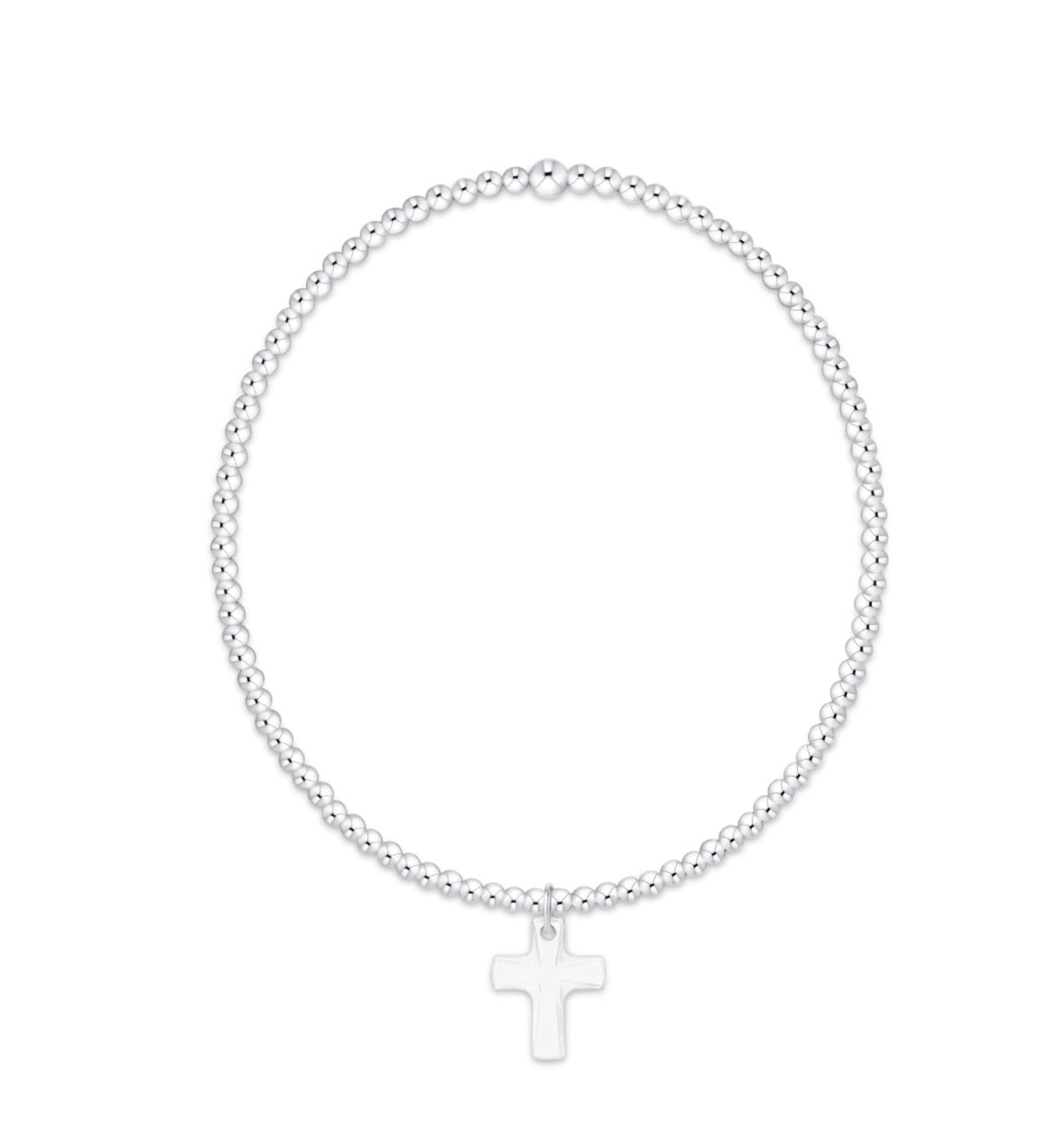 Classic Sterling 2mm Bracelet - Blessed Crystal Charm