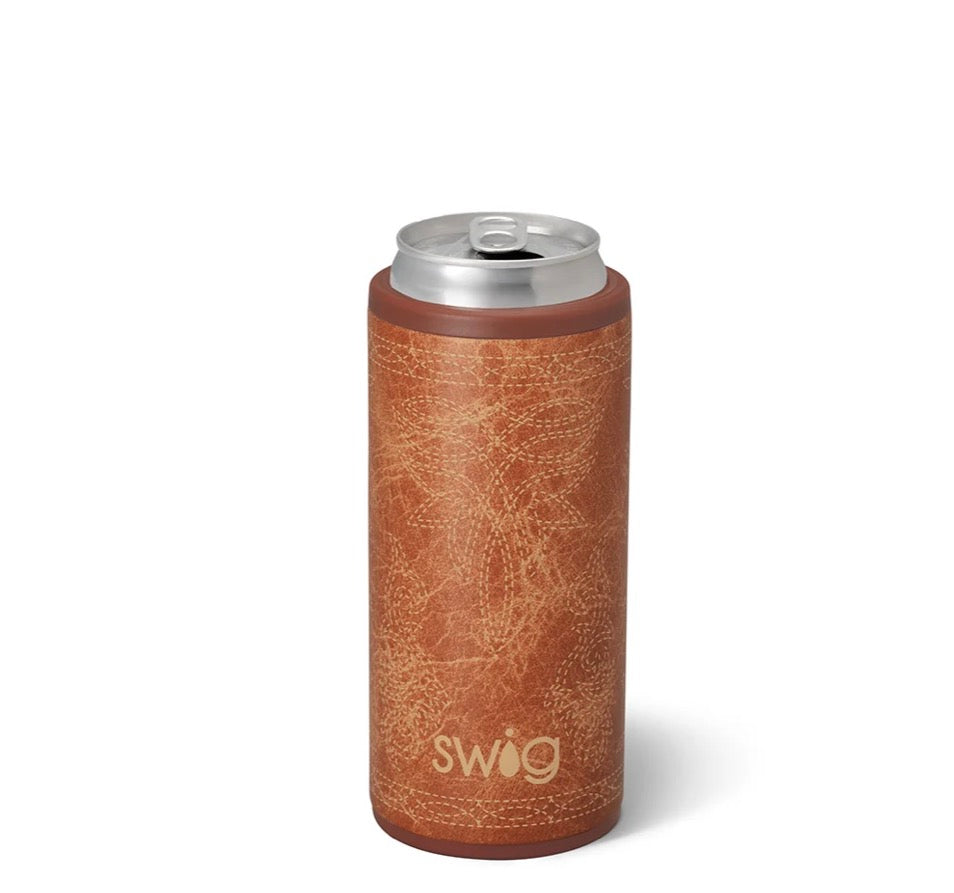 Saddle Stitch Skinny Can Cooler 12 oz.