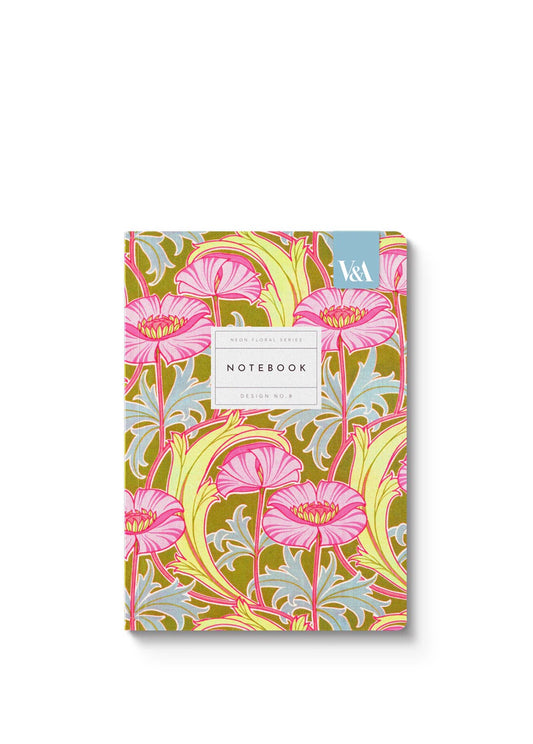 Floral Pink Poppies Paperback Notebook