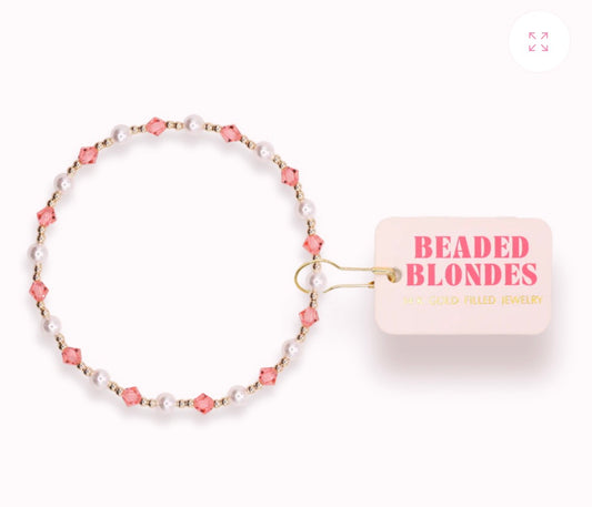 Pink June Pearl Bracelet in Gold