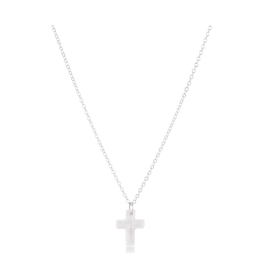16" Necklace Sterling - Blessed Crystal Charm