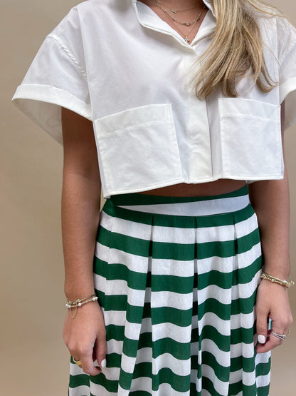 Greenbriar Stripe Midi Skirt