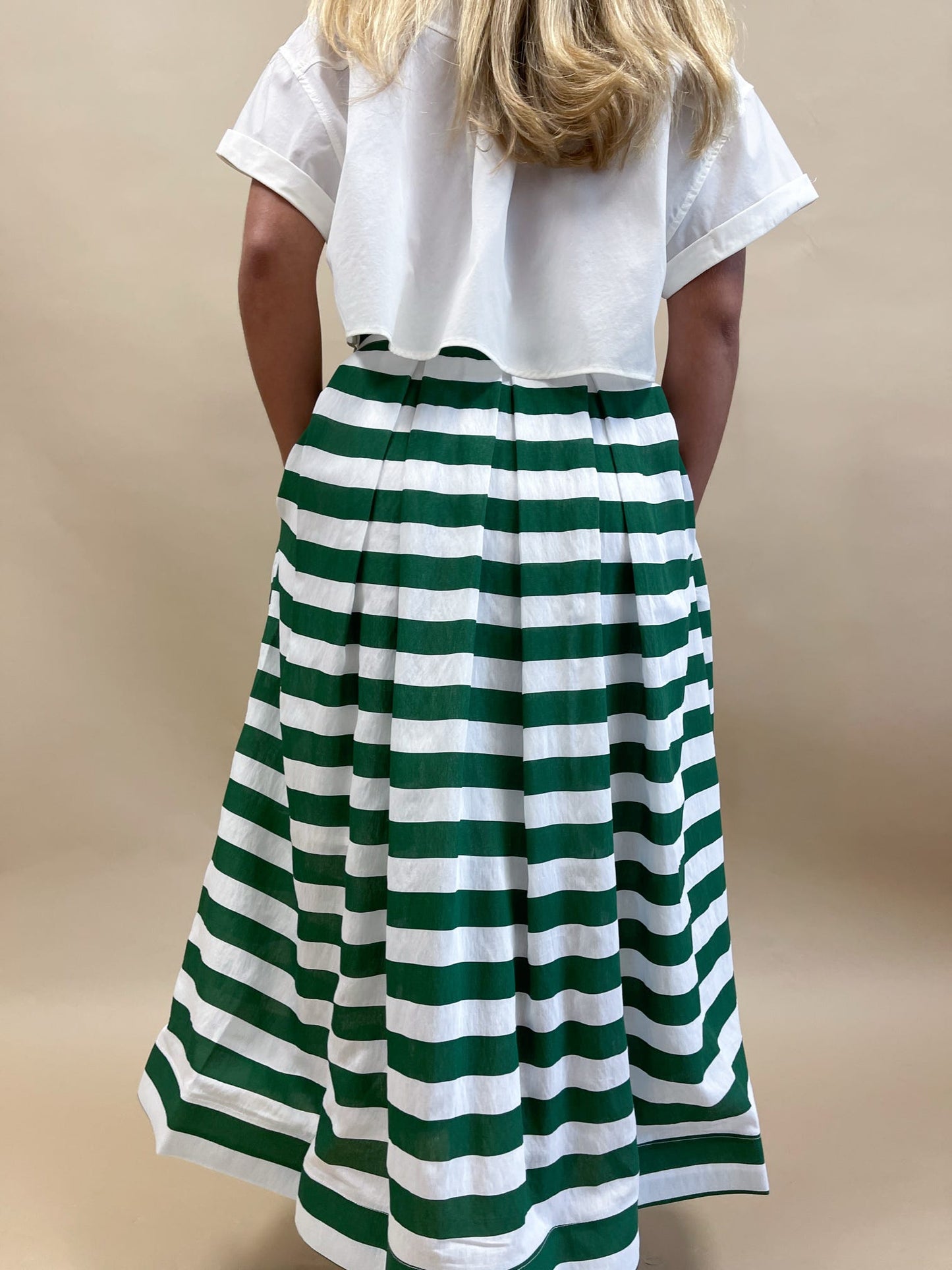Greenbriar Stripe Midi Skirt