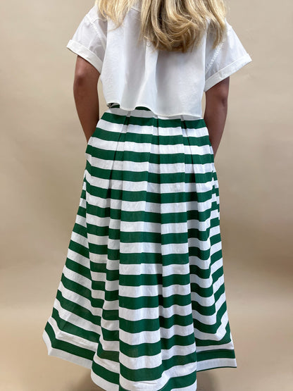 Greenbriar Stripe Midi Skirt