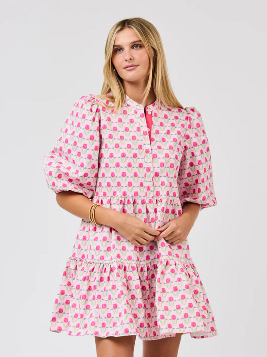 Riley Flora Fanfare Mini Dress in Pink