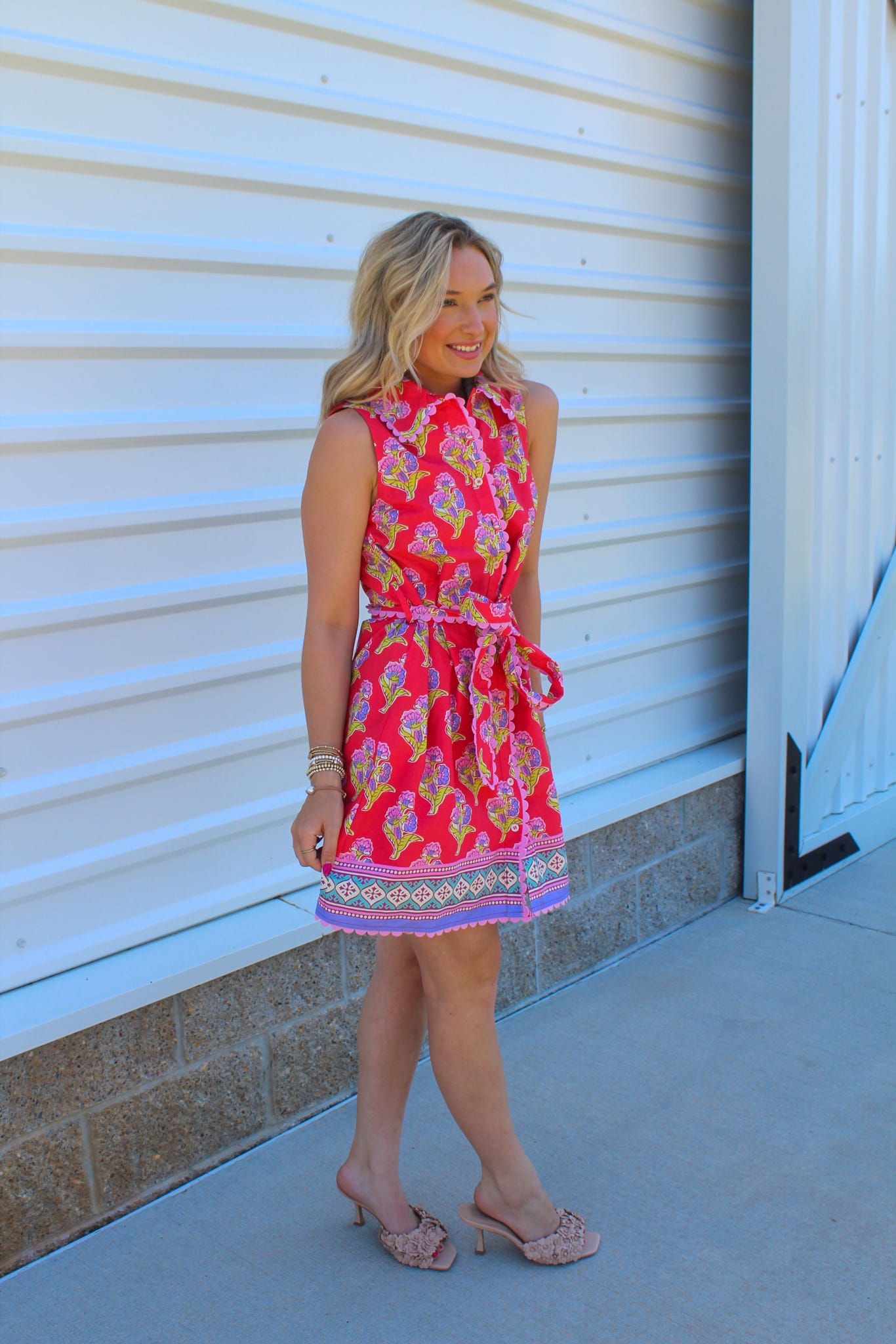 Marbella Floral Belted Mini Dress