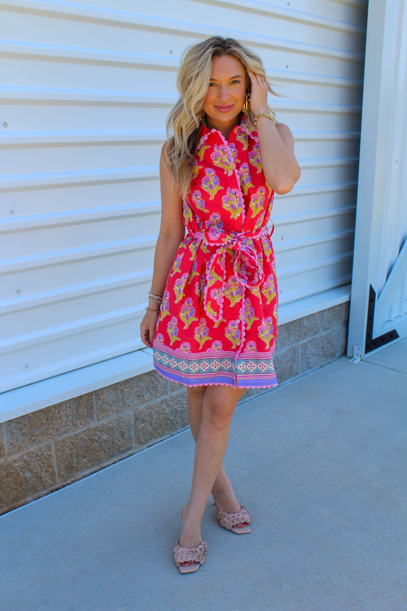 Marbella Floral Belted Mini Dress