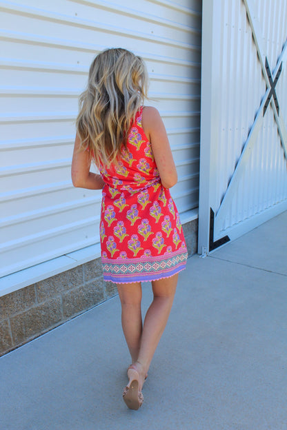 Marbella Floral Belted Mini Dress