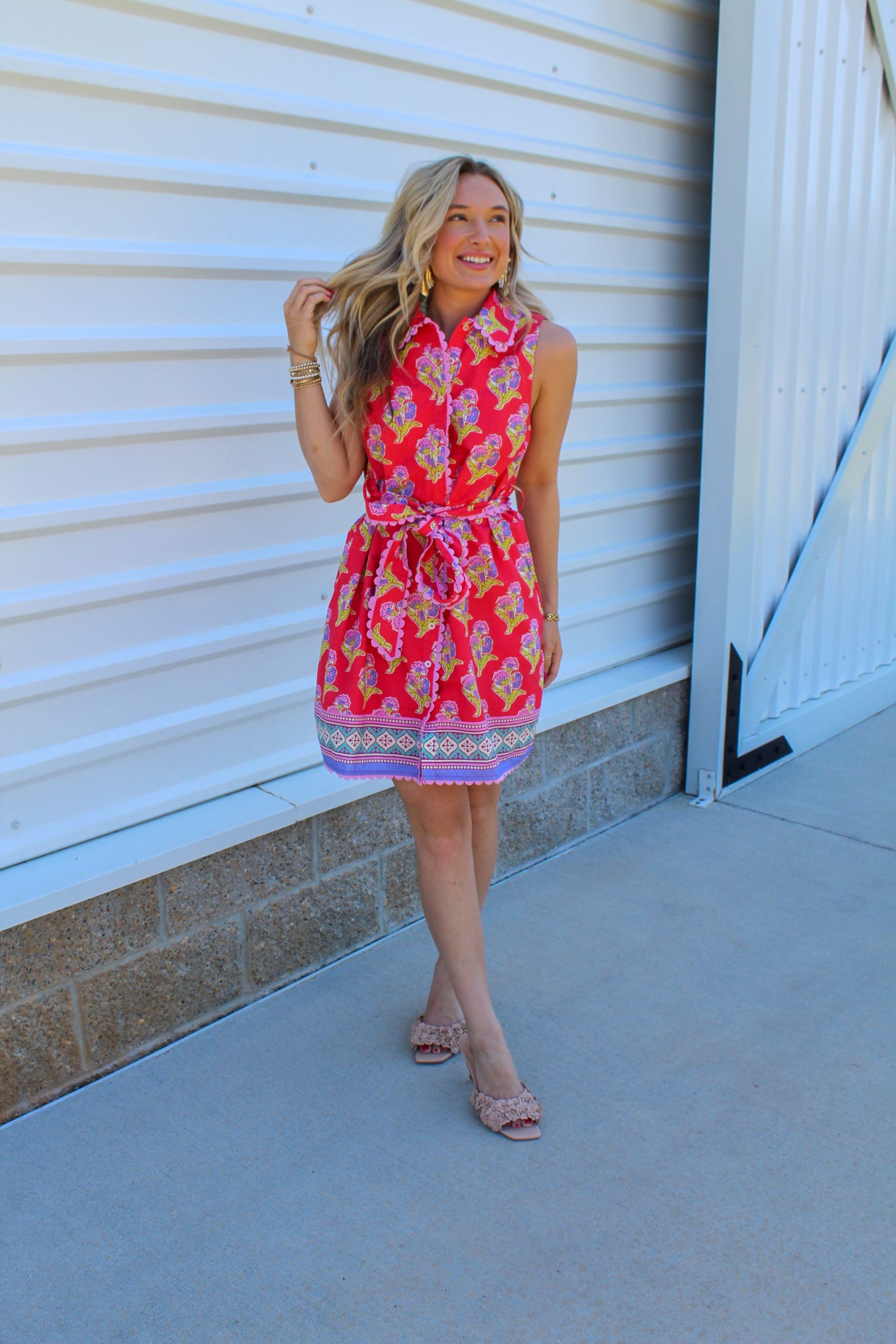 Marbella Floral Belted Mini Dress