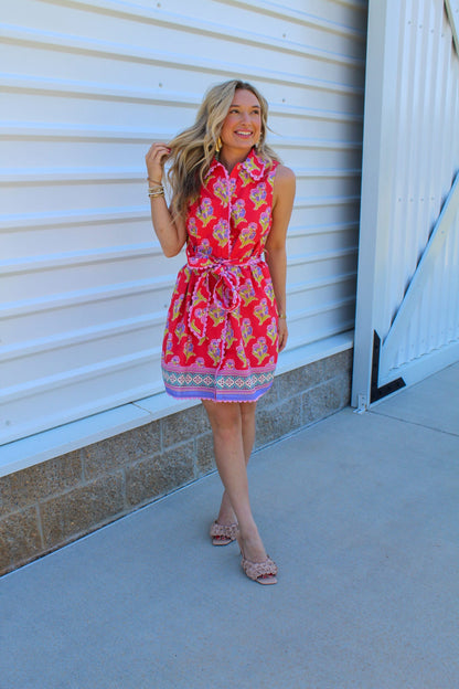 Marbella Floral Belted Mini Dress