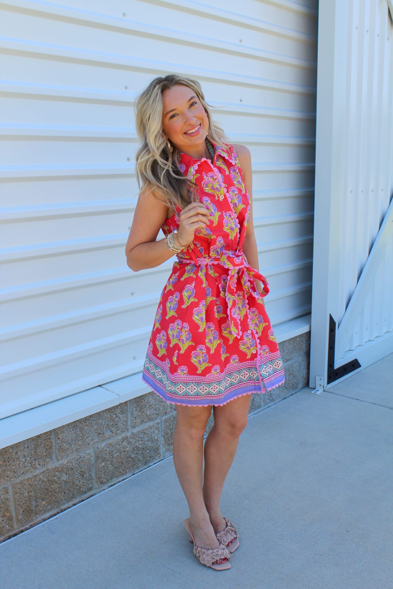 Marbella Floral Belted Mini Dress