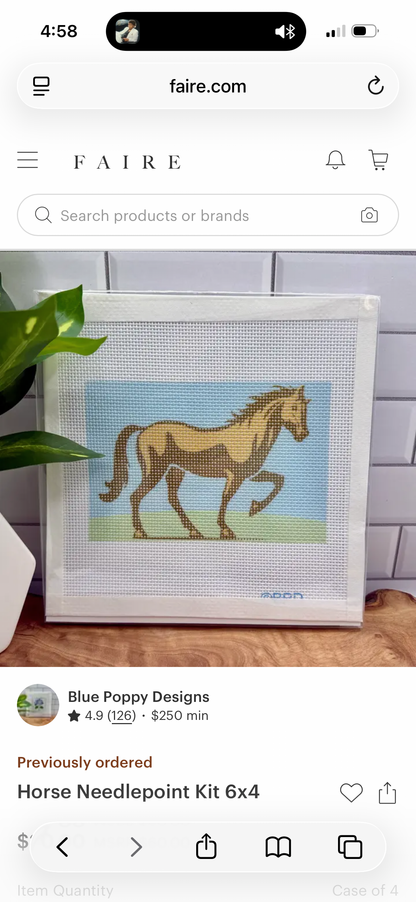 Horse Needlepoint Kit 4x4 | default - #NP99-EQU-005