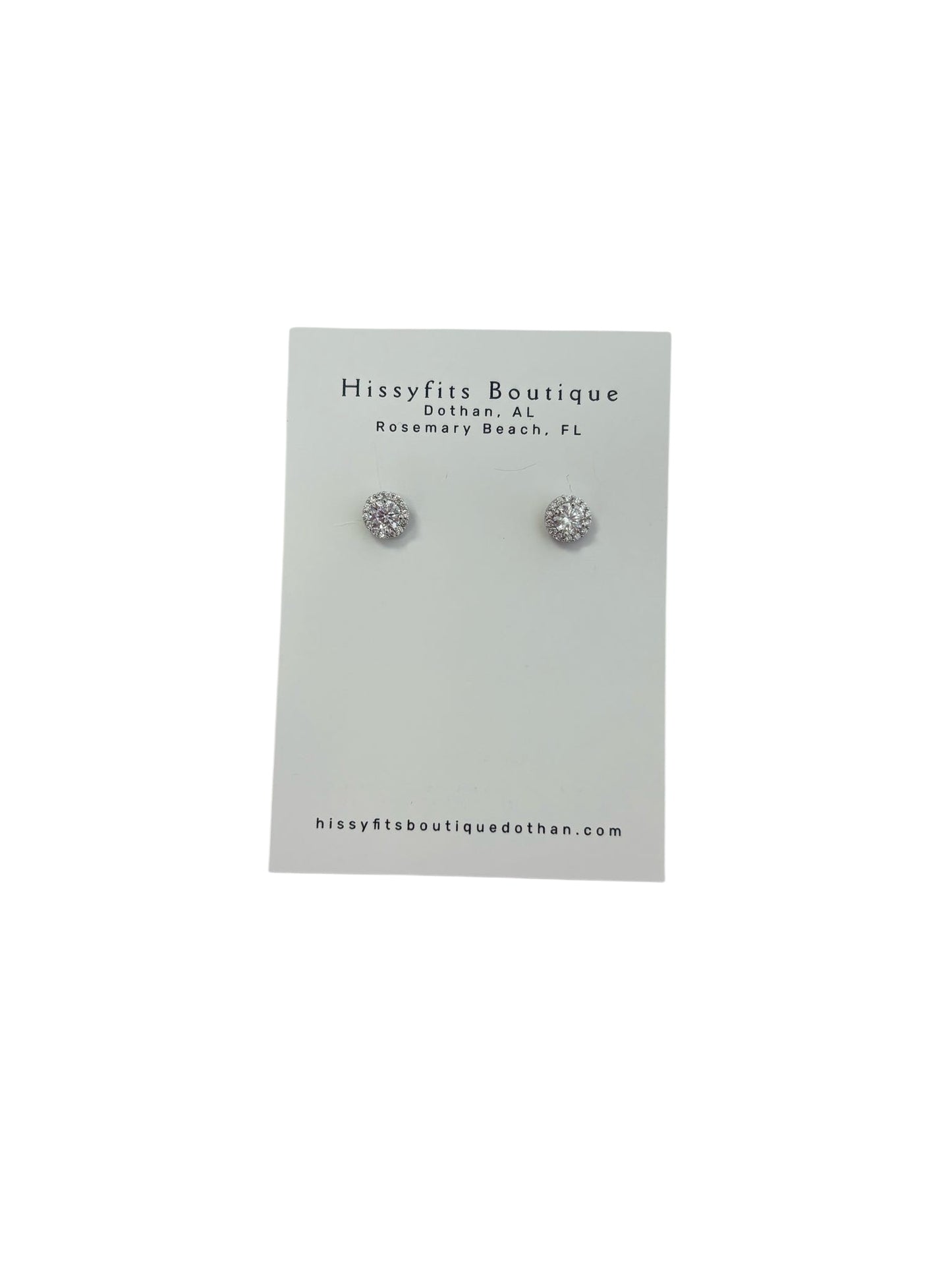 Halo, Halo. Faux Diamond Studs