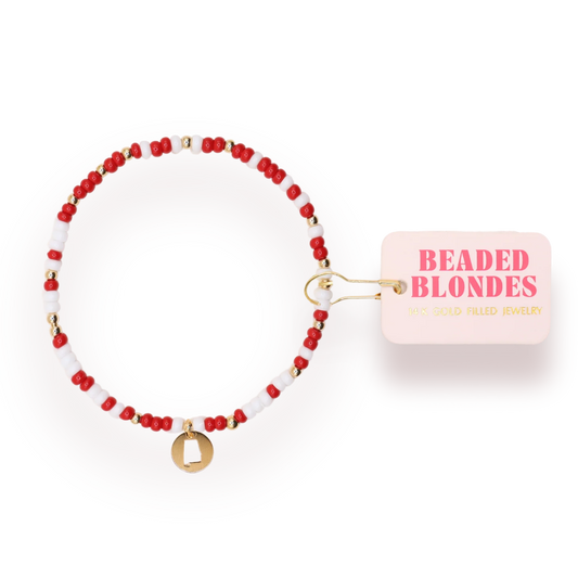 Alabama (Crimson and White) State Bracelet on Color