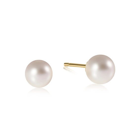 Classic 8mm Ball Drop Stud- Pearl
