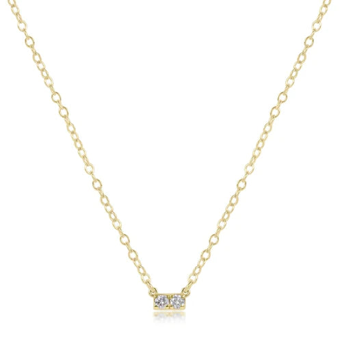 14kt gold and diamond significance bar necklace - two