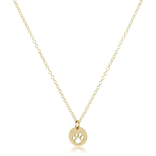 egirl 14" Necklace Gold - Paw Print Small Gold Disc