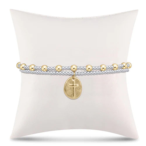 Enewton Extends - Classic Sterling Mixed Metal 4mm Bead Bracelet - Inspire Gold Charm