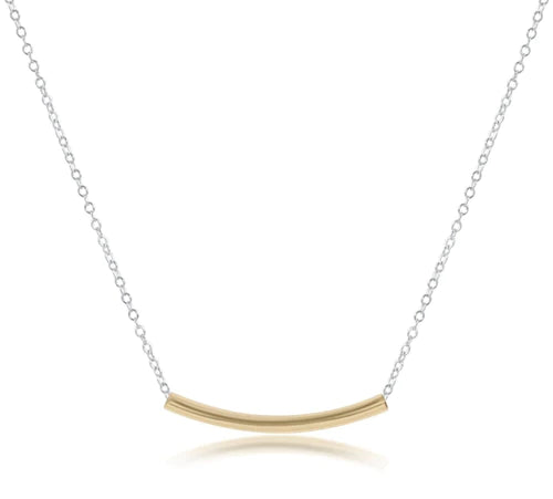 16" Necklace Sterling - Bliss Bar Small Gold