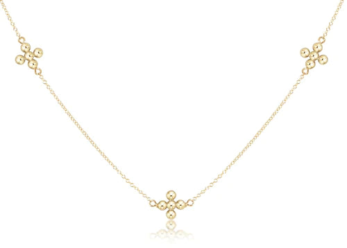 Choker Simplicity Chain Gold - Classic Beaded Signature Cross Gold