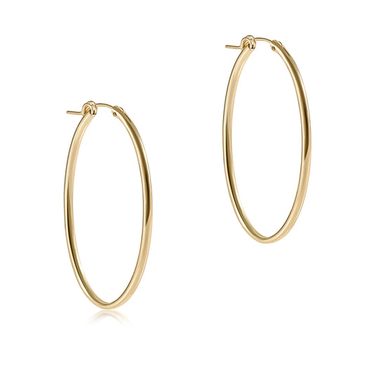 enewton oval gold hoops 1" - smooth
