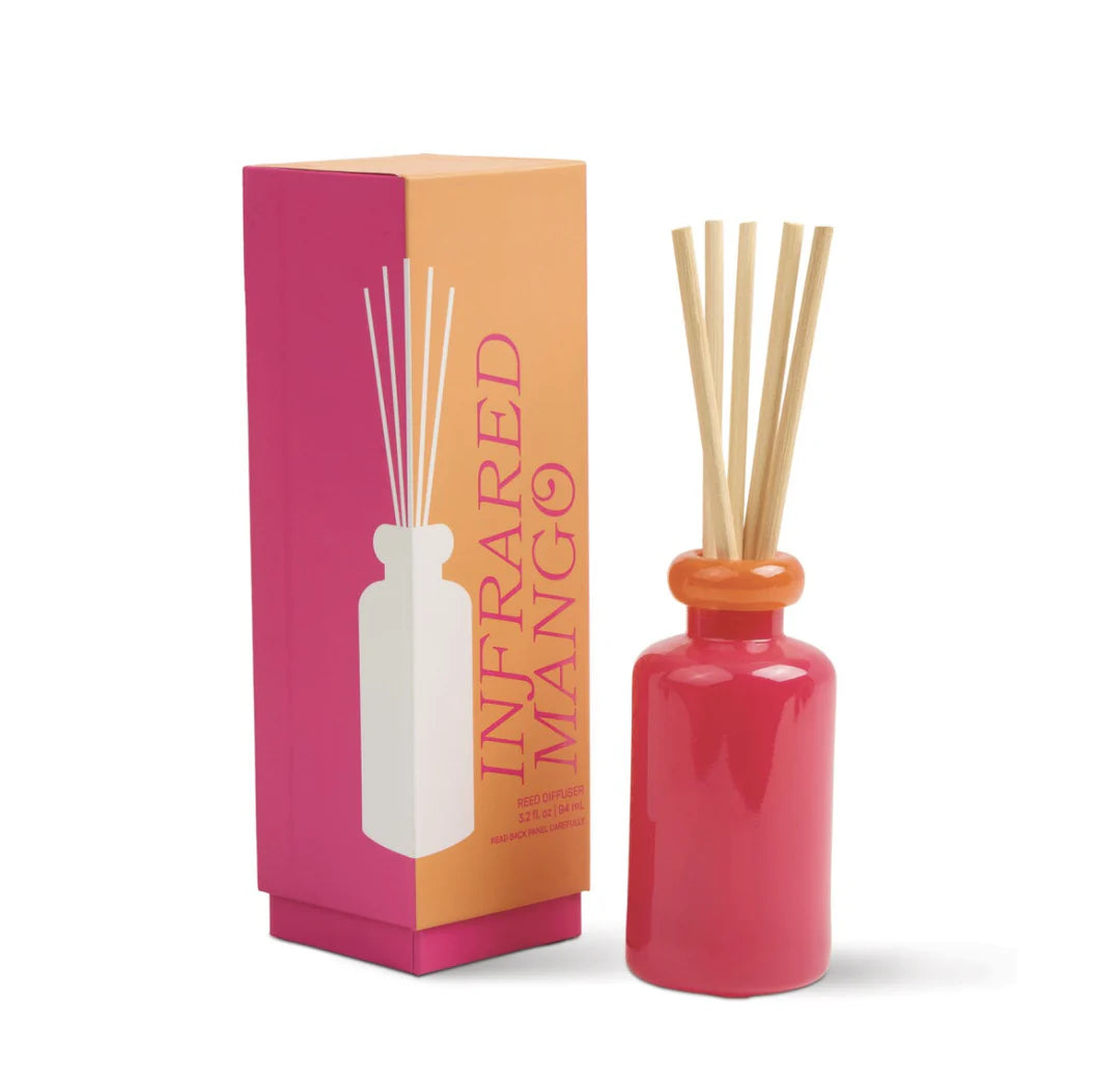 Stacked 3.2 Fl Oz Glass Diffuser With Orange Lid and Hot Pink Base - Infrared Mango