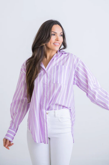 Stripe Button Up Tunic