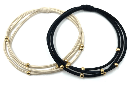 3mm Gold Water Pony Waterproof Bracelet Hair Bands