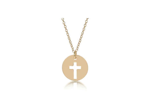 16" Necklace Gold - Blessed Small Gold Disc