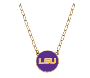 LSU Tigers Enamel Disc Pendant Necklace
