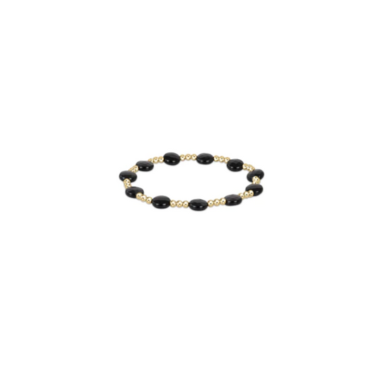 Admire Gold Bead Bracelet - Faceted Onyx