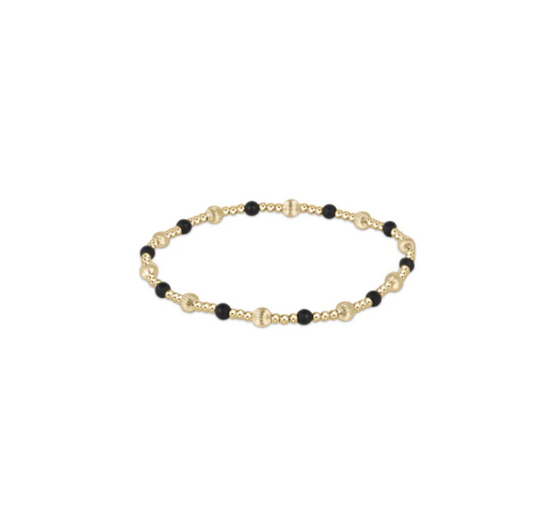 Dignity Sincerity Pattern Gemstone Bracelet - Matte Onyx