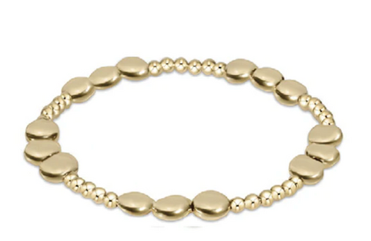 Extends Honesty Joy Pattern 6mm Bead Bracelet - Gold