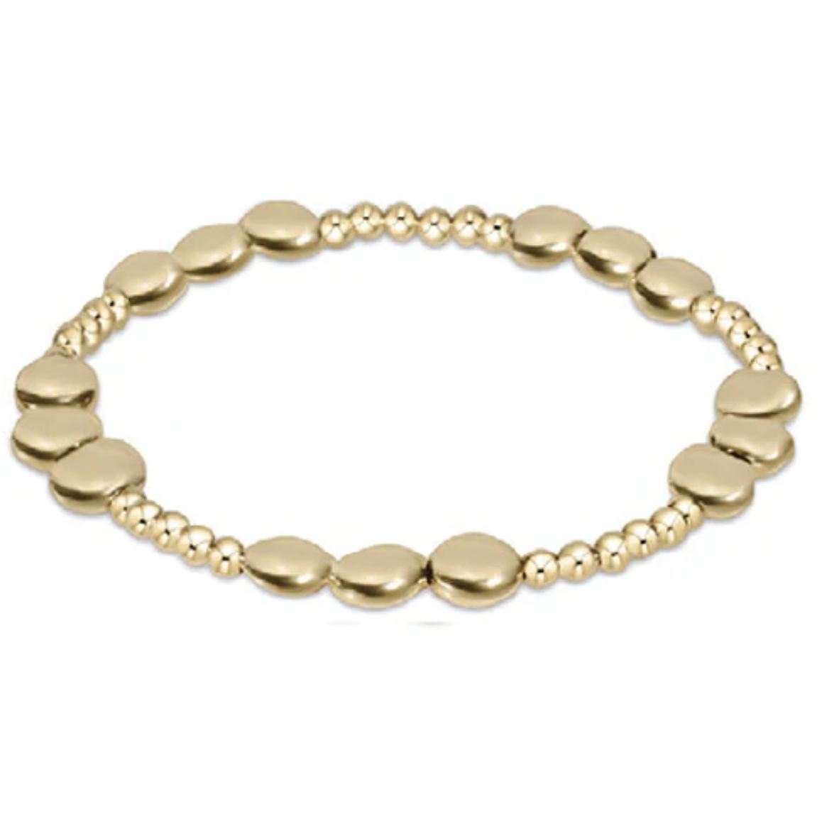 Honesty Joy Pattern 6mm Bead Bracelet - Gold