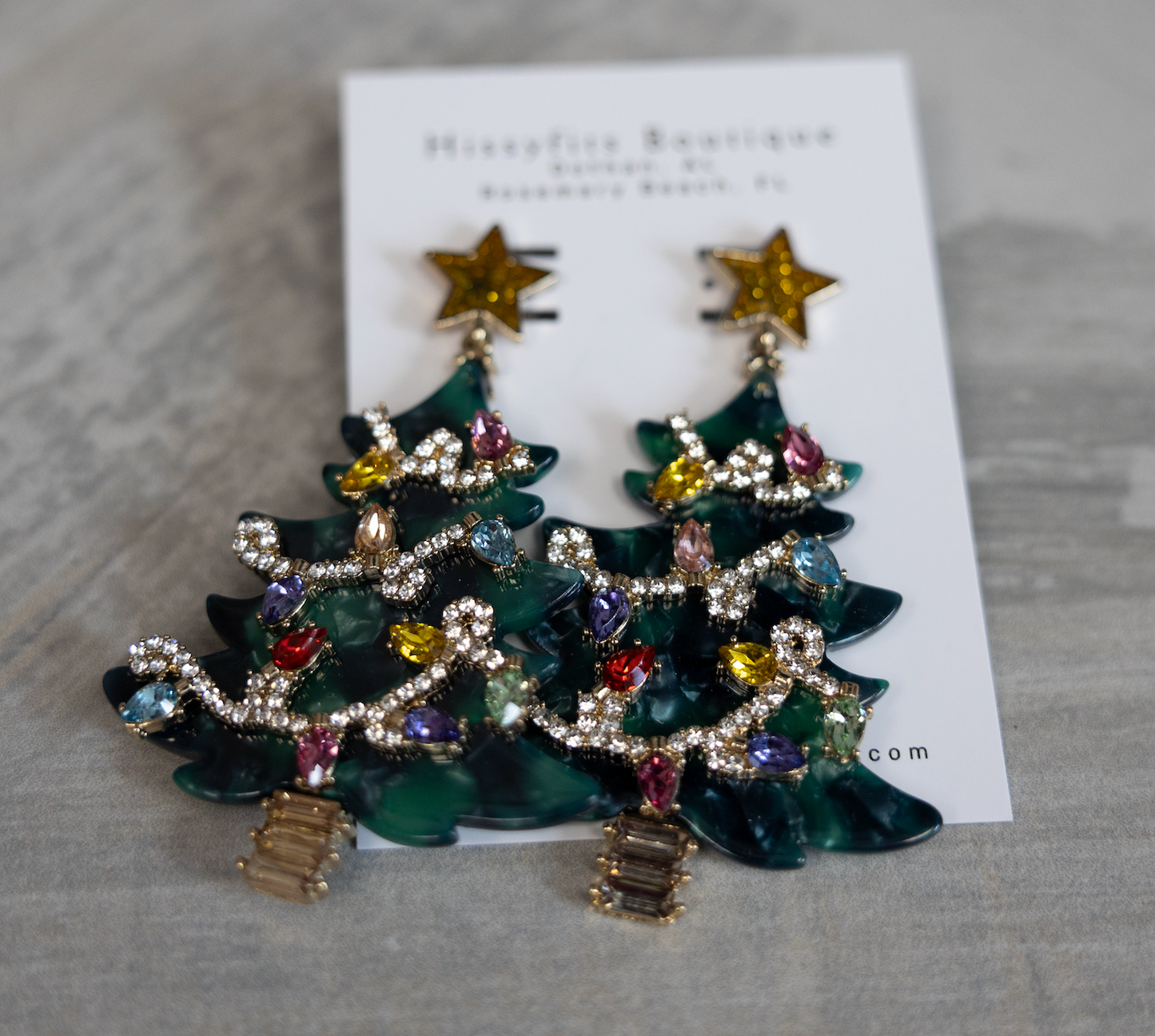 Decorated Christmas Tree Earrings