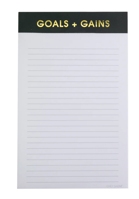 GOALS + GAINS - LINED NOTEPAD